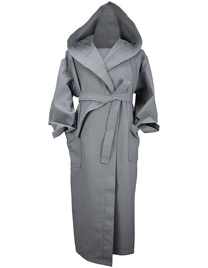 Robezz® Waffle Bathrobe With Hood in Anthracite Grey, Größe 4XL