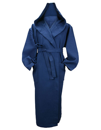 Robezz® Waffle Bathrobe With Hood in French Navy, Größe 4XL
