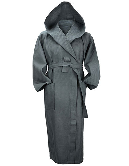 Robezz® Waffle Bathrobe With Hood in Graphite, Größe 4XL