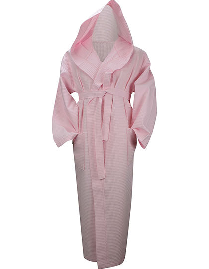 Robezz® Waffle Bathrobe With Hood in Light Pink, Größe 4XL