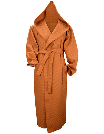 Robezz® Waffle Bathrobe With Hood in Terra, Größe 4XL