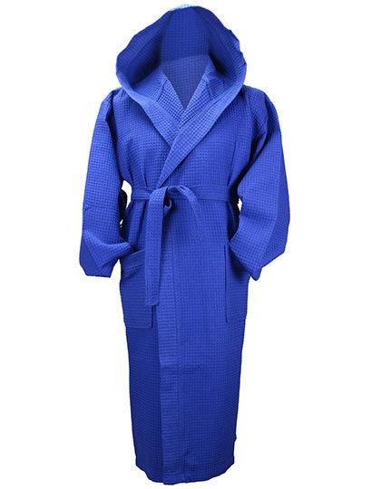 Robezz® Waffle Bathrobe With Hood in True Blue, Größe 4XL