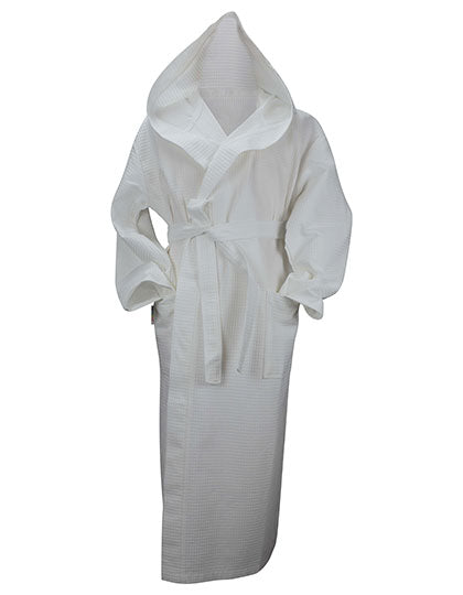 Robezz® Waffle Bathrobe With Hood in White, Größe 4XL
