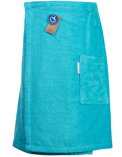 Sauna Kilt Men in Aqua Blue, Größe 65 x 150 cm