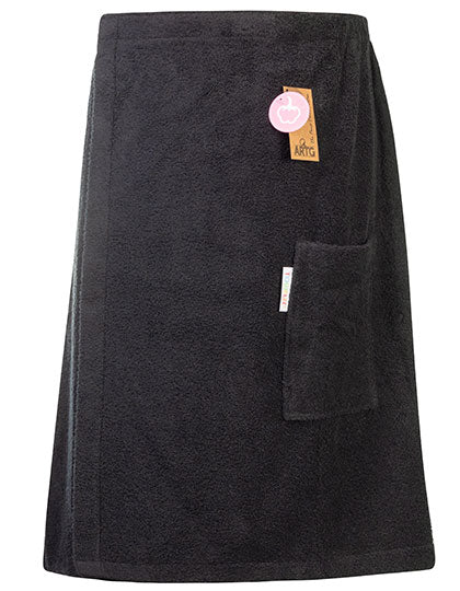Sauna Kilt Men in Black, Größe 65 x 135 cm