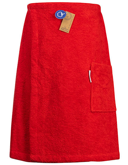Sauna Kilt Men in Fire Red, Größe 65 x 150 cm