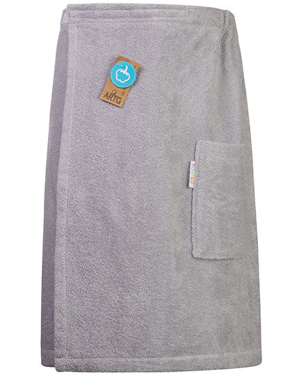 Sauna Kilt Men in Light Grey, Größe 65 x 150 cm