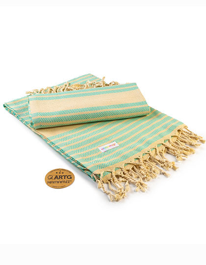 Hamamzz® Original Bodrum DeLuxe Towel in Mint Green, Größe 100 x 180 cm