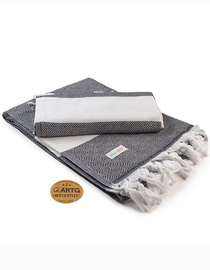 Hamamzz® Marmaris DeLuxe Towel in Black, Größe 100 x 180 cm