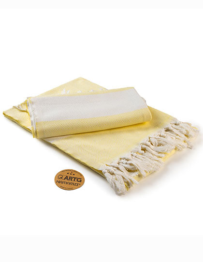 Hamamzz® Marmaris DeLuxe Towel in Light Yellow, Größe 100 x 180 cm