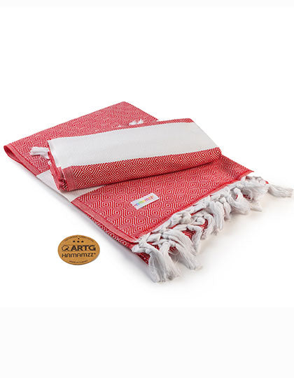 Hamamzz® Marmaris DeLuxe Towel in Red, Größe 100 x 180 cm