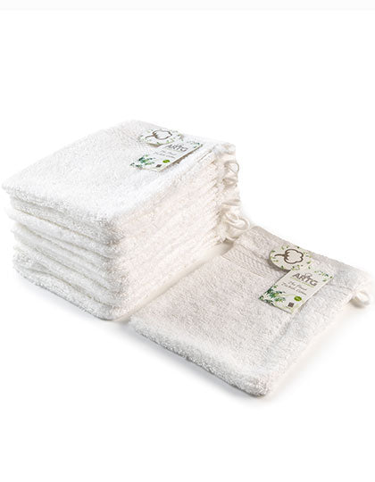 Natural Bamboo Washing Glove in White, Größe 16 x 22 cm