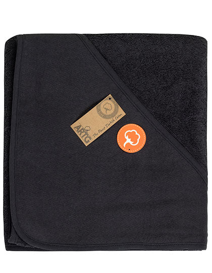 PRINT-Me® Baby Hooded Towel in Black, Größe 100 x 100 cm