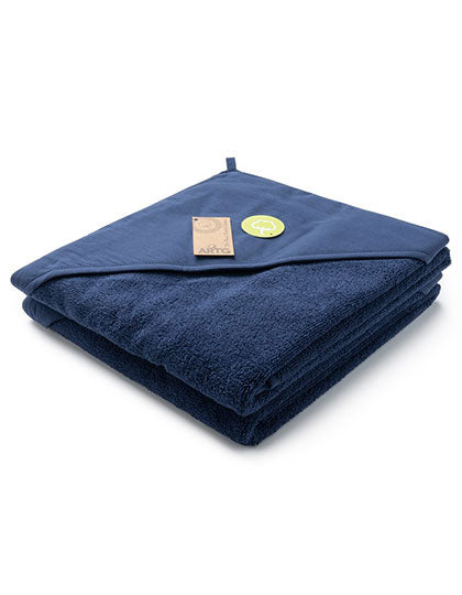 PRINT-Me® Baby Hooded Towel in French Navy, Größe 100 x 100 cm