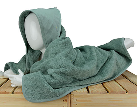 PRINT-Me® Baby Hooded Towel in Old Green, Größe 100 x 100 cm