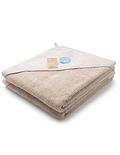 PRINT-Me® Baby Hooded Towel in Taupe, Größe 100 x 100 cm