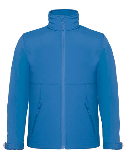 Kids´ Hooded Softshell Jacket in Azure, Größe 13/14 (158/164)