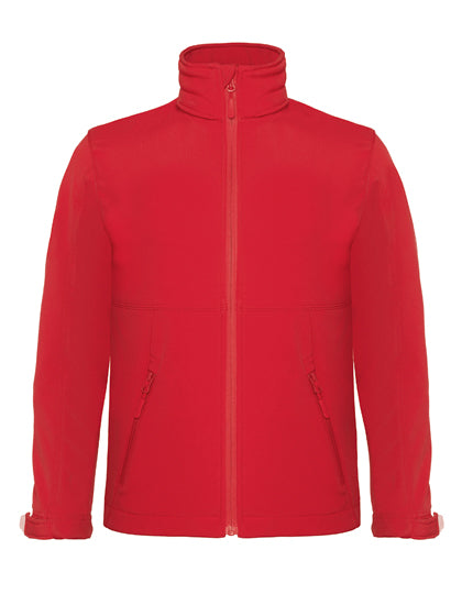 Kids´ Hooded Softshell Jacket in Red, Größe 13/14 (158/164)
