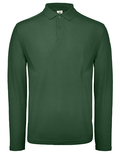 Men´s Long Sleeve Polo ID.001 in Bottle Green, Größe 4XL