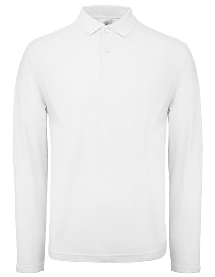 Men´s Long Sleeve Polo ID.001 in White, Größe 4XL
