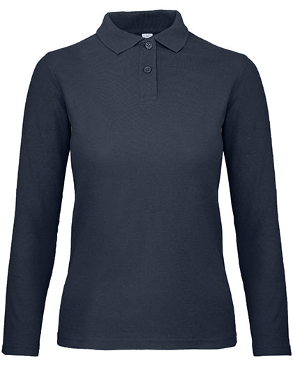 Women´s Long Sleeve Polo ID.001 in Navy, Größe 3XL