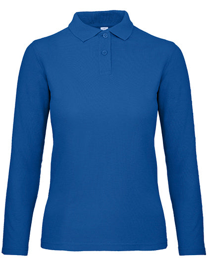Women´s Long Sleeve Polo ID.001 in Royal Blue, Größe 3XL