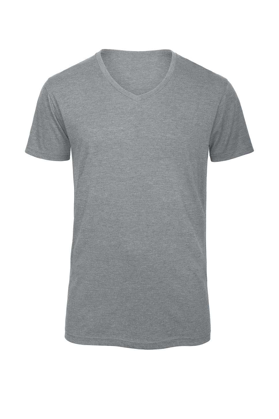 Men´s V-Neck Triblend T-Shirt in Heather Light Grey, Größe 3XL