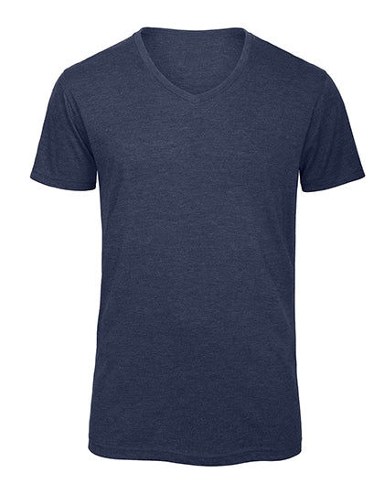 Men´s V-Neck Triblend T-Shirt in Heather Navy, Größe 3XL