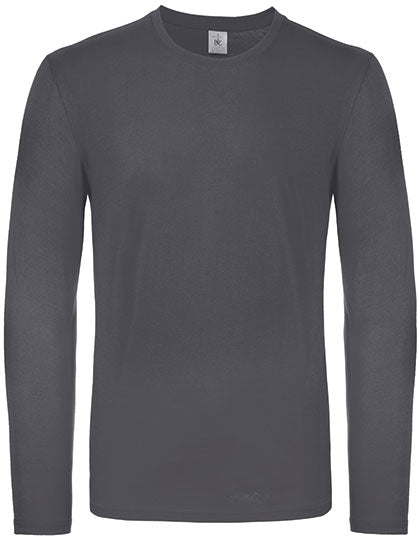Men´s T-Shirt #E150 Long Sleeve in Dark Grey (Solid), Größe 3XL