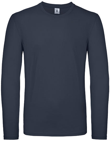 Men´s T-Shirt #E150 Long Sleeve in Navy, Größe 4XL