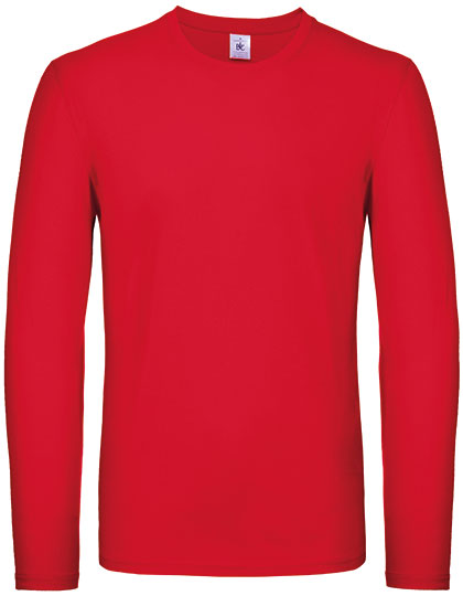 Men´s T-Shirt #E150 Long Sleeve in Red, Größe 4XL