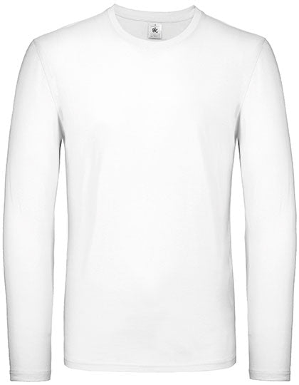 Men´s T-Shirt #E150 Long Sleeve in White, Größe 4XL