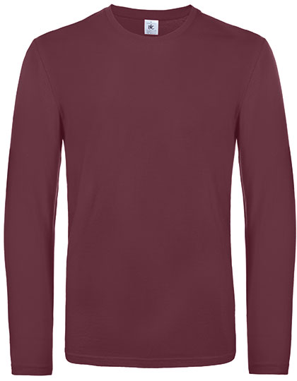 Men´s T-Shirt #E190 Long Sleeve in Burgundy, Größe 3XL