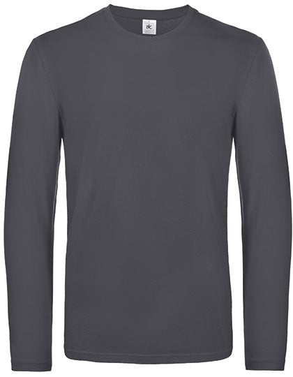 Men´s T-Shirt #E190 Long Sleeve in Dark Grey (Solid), Größe 3XL