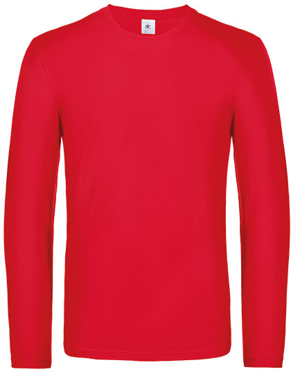 Men´s T-Shirt #E190 Long Sleeve in Red, Größe 4XL
