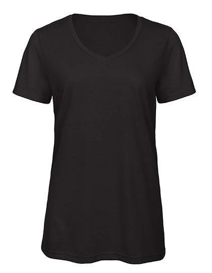 Women´s V-Neck Triblend T-Shirt in Black, Größe XXL