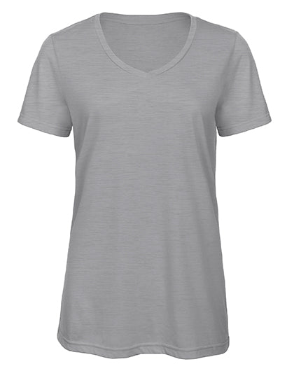 Women´s V-Neck Triblend T-Shirt in Heather Light Grey, Größe XXL