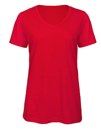 Women´s V-Neck Triblend T-Shirt in Red, Größe XXL