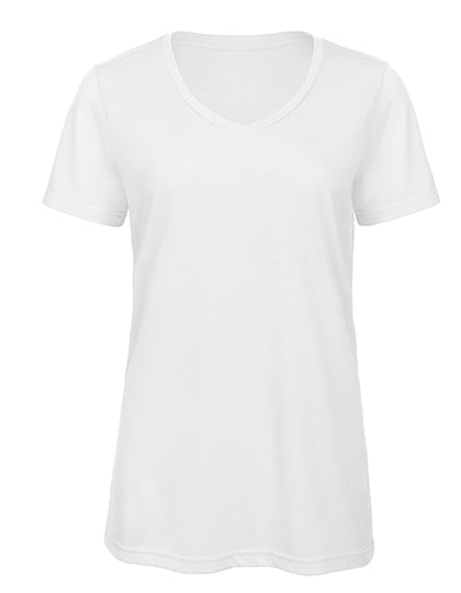 Women´s V-Neck Triblend T-Shirt in White, Größe XXL