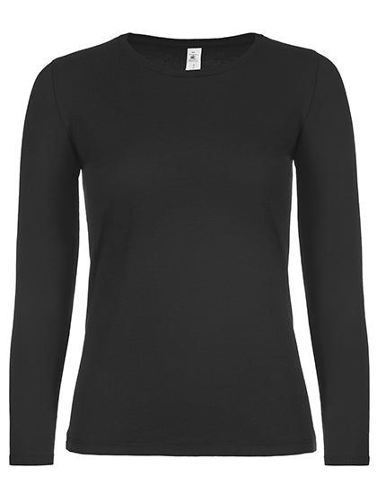 Women´s T-Shirt #E150 Long Sleeve in Black, Größe 3XL