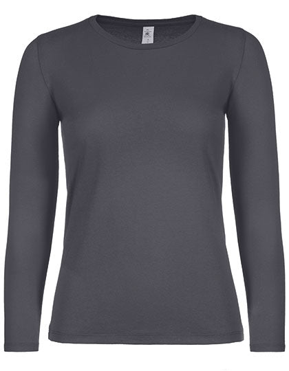 Women´s T-Shirt #E150 Long Sleeve in Dark Grey (Solid), Größe XXL