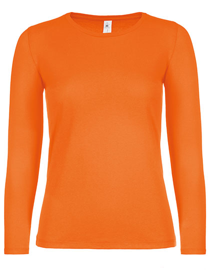 Women´s T-Shirt #E150 Long Sleeve in Orange, Größe XXL