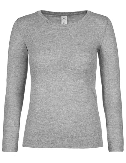 Women´s T-Shirt #E150 Long Sleeve in Sport Grey (Heather), Größe 3XL