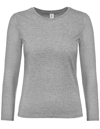 Women´s T-Shirt #E190 Long Sleeve in Sport Grey (Heather), Größe 3XL