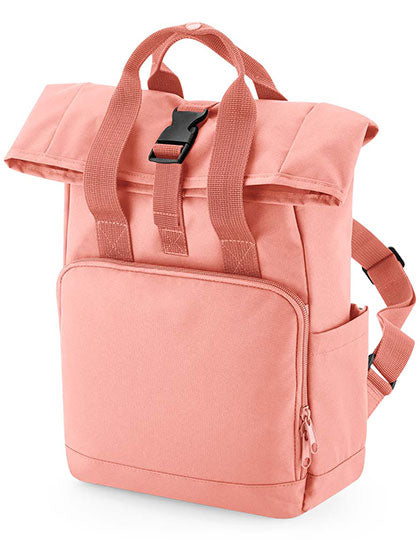 Recycled Mini Twin Handle Roll-Top Backpack in Blush Pink, Größe 23 x 32 x 11 cm
