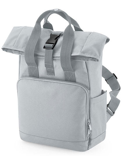 Recycled Mini Twin Handle Roll-Top Backpack in Light Grey, Größe 23 x 32 x 11 cm