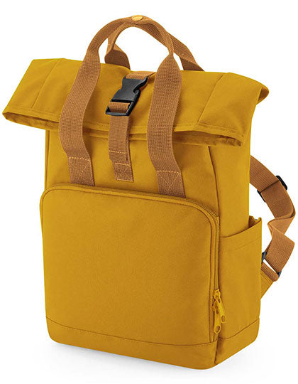 Recycled Mini Twin Handle Roll-Top Backpack in Mustard, Größe 23 x 32 x 11 cm