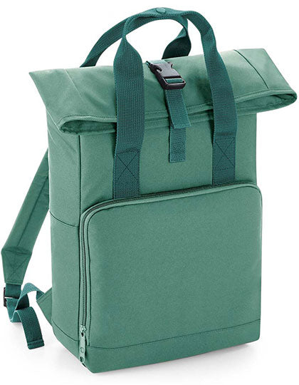 Twin Handle Roll-Top Backpack in Sage Green, Größe 28 x 38 x 12 cm