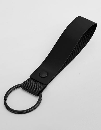 Matte PU Keyring in Black, Größe 18 x 3 cm