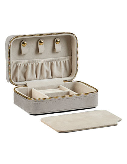 Velvet Travel Jewellery Box in Moonstone, Größe 15 x 10 x 5,9 cm